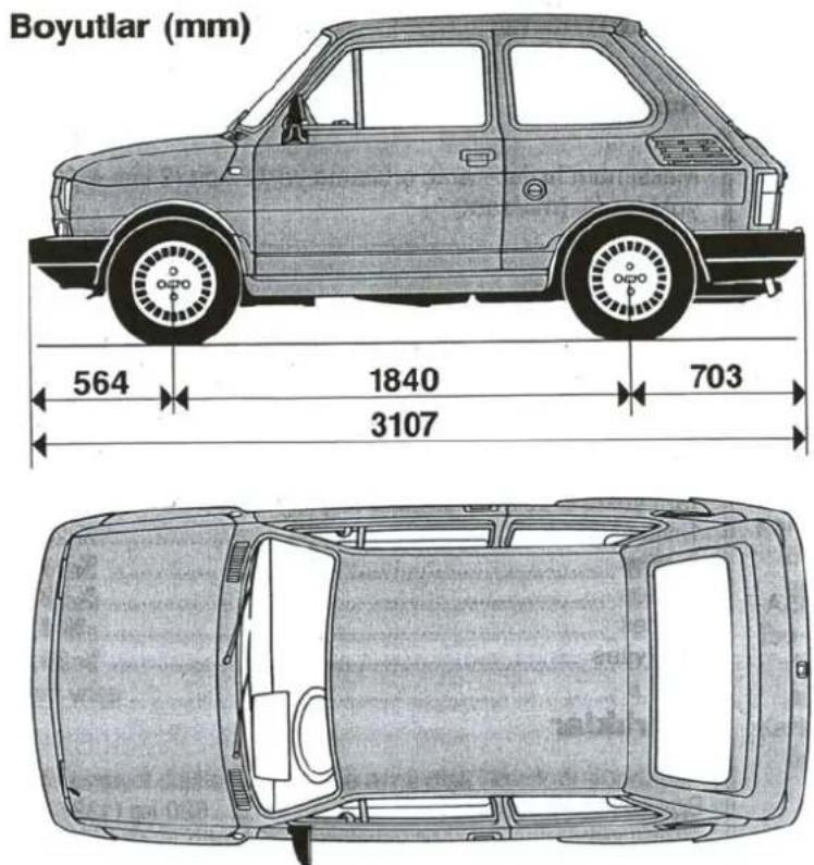 Boyutlar (mm) 564 1840 3107 703