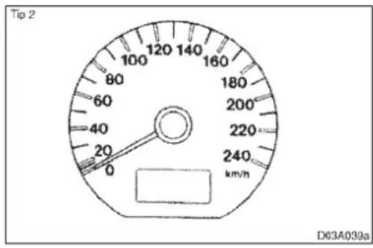Tip 2 100 120 140 160 80 180 60 200 40 220 20 240 0 km/h DØ3A039a