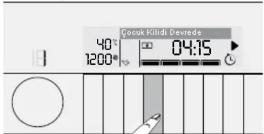 Arçelik 9146 YK - Çocuk kilidini etkinleştirmek için: - 1