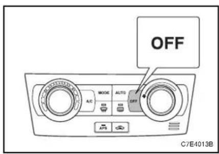OFF MODE AUTO A/C OFF C7E4013B