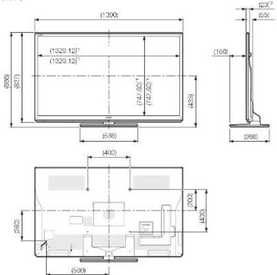 SHARP Aquos LC-60LE840E - Boyutsal çizimler - 1