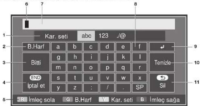 SHARP Aquos LC-60LE840E - Yazılım klavyesini kullanma - 1