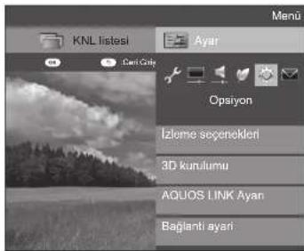 SHARP Aquos LC-60LE840E - İsteğe bağlı özellik ayarları - 1
