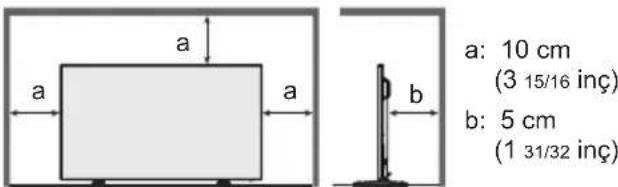 a: 10 cm (3 15/16 inç) b: 5 cm (1 31/32 inç)