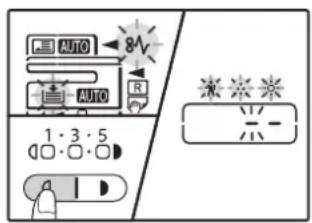 SHARP AR-6023N - Alarm göstergeleri ( ), , , ; 8V  yanıp sönmeye baslayana kadar [açık] tuşunu ( )basılı tutun. - 1