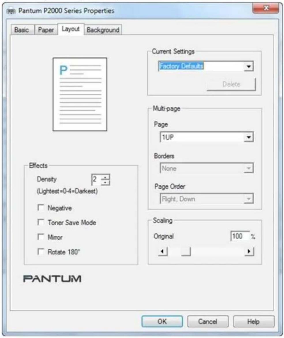 PANTUM P2000 - Yazıcı sürücü ayarlarını kullanma düzeni - 1