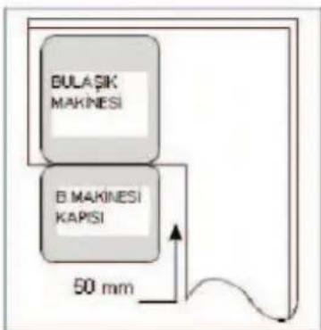 BULAŞIK MAKINESI B MAKINESI KAPISI 50 mm