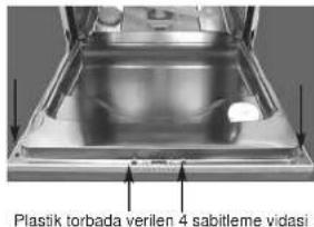 Plastik torbada verilen 4 sabitleme vidasi