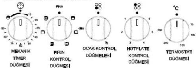Termikel 13110-01 IXDZS - Üst ve Alt Fırın Kontrol Düğmeleri - 1