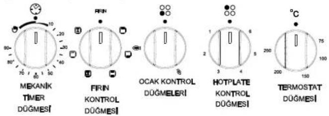 Termikel 13100-01 WDZS - Üst ve Alt Fırın Kontrol Düğmeleri - 1