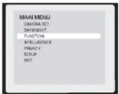 MAIN MENU CAMERA SET DAY/WEIGHT FUNCTION INTELLIGENCE PRINACY SETUP EXIT