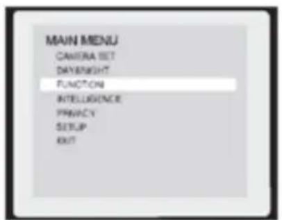 MAIN MENU CAMERA SET DAY/WEIGHT FUNCTION INTELLIGENCE PRAVACY SETUP EXIT