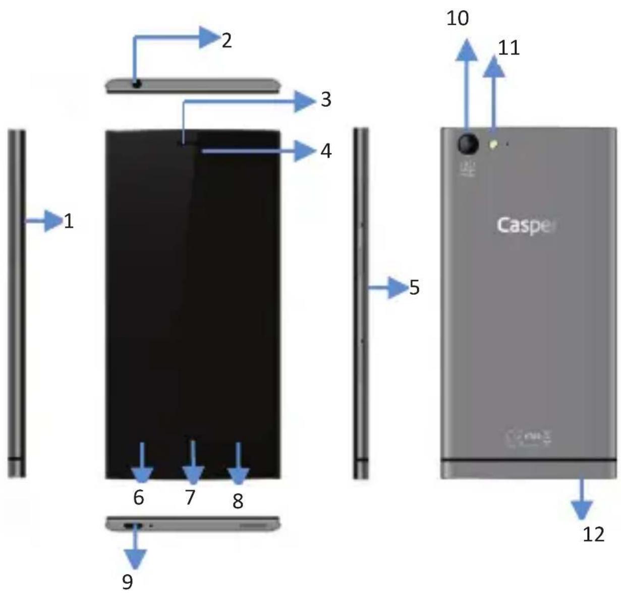 Casper Via V9 - Tuşlar ve Parçalar - 1