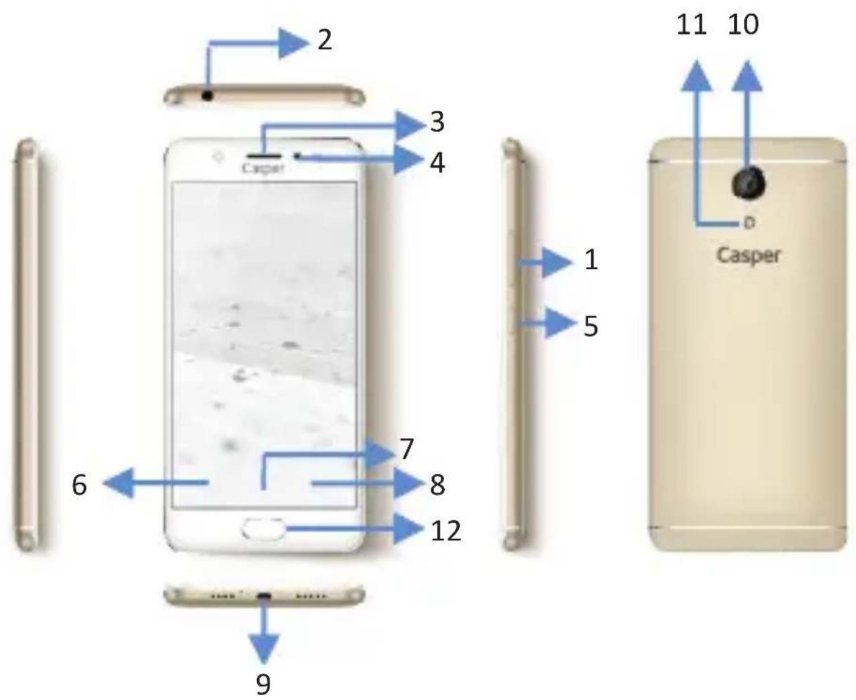 Casper Via P1 - Tuşlar ve Parçalar - 1