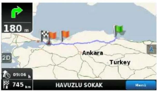 180 m 2D Ankara Turkey 09:06 h 745 km HAVUZLU SOKAK Menü
