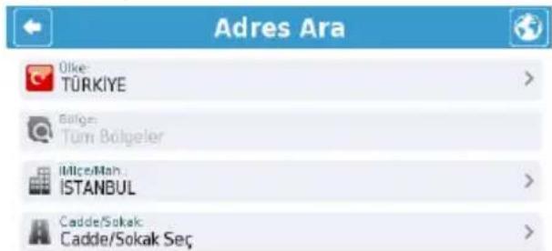 Adres Ara Ölke: TÜRKİYE Bölge: Tüm Bölgeler İMIçe/Mah... İSTANBUL Cadde/Sokak: Cadde/Sokak Seç