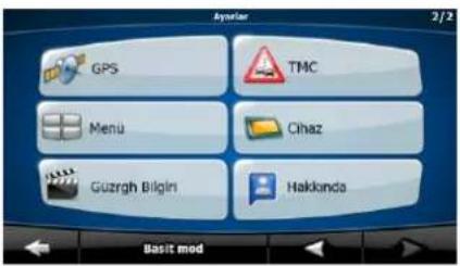 Ampelar GPS TMC Menu Chaz Guzrgh Bilgln Hakkanda Basit mod