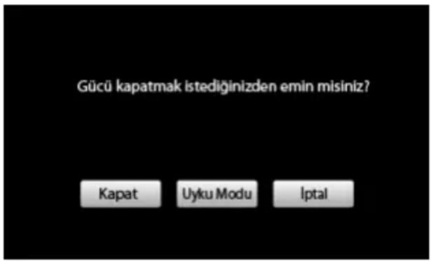 Gücü kapatmak istediğinizden emin misiniz? Kapat Uyku Modu Iptal