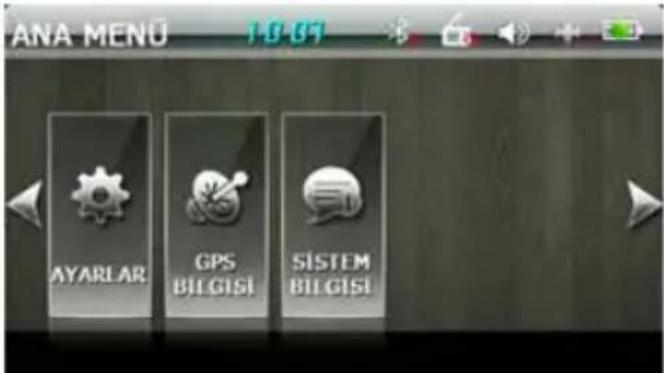 ANA MENU 1.0.07 AYARLAR GPS BİGİSİ SİSTEM BİGİSİ