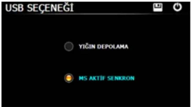USB SEÇENEĞİ YIĞIN DEPOLAMA MS AKTİF SENKRON