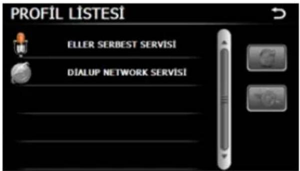 PROFİL LISTESİ ELLER SERBEST SERVİSİ DIALUP NETWORK SERVİSİ