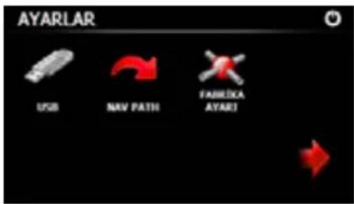 AYARLAR USB NAV PATH FABRICA AYARL