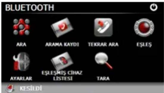 BLUETOOTH ARA ARAMA KAYDI TEKRAR ARA EŞLEŞ AYARLAR EŞLEŞMİŞ CİHAZ LISTESİ TARA KESİLDİ