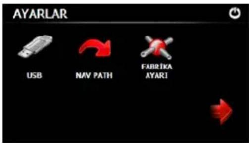 AYARLAR USB NAV PATH FABRIKA AYARI