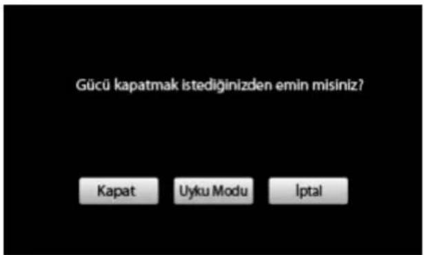 Gücü kapatmak istediğinizden emin misiniz? Kapat Uyku Modu İptal