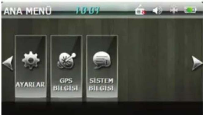 ANA MENU 10.09 AYARI AR GPS BILGISI SISTEM BILGISI