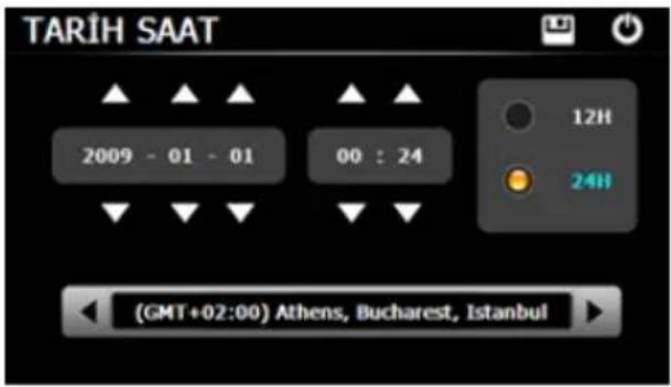 TARIH SAAT 2009 - 01 - 01 00 : 24 12H 24H (GMT+02:00) Athens, Bucharest, Istanbul
