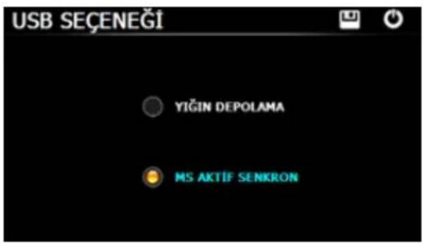 USB SEÇENEĞİ YIĞIN DEPOLAMA MS AKTİF SENKRON