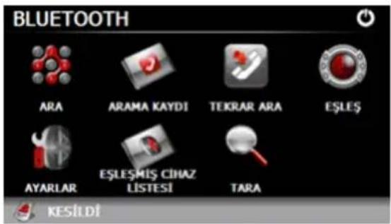BLUETOOTH ARA ARAMA KAYDI TEKRAR ARA EŞLEŞ AYARLAR EŞLEŞMİŞ CİHAZ LISTESİ TARA KESİLDİ