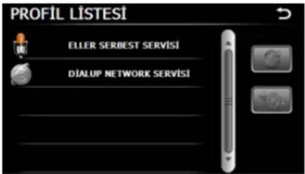 PROFİL LISTESİ ELLER SERBEST SERVİSİ DIALUP NETWORK SERVİSİ