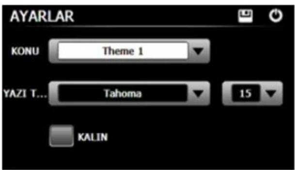 AYARLAR KONU Theme 1 YAZI T... Tahoma 15 KALIN
