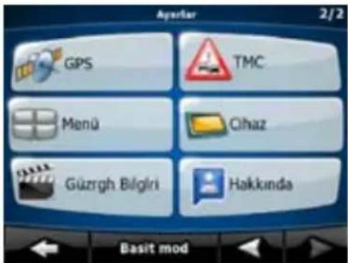 Aperlar 2/2 GPS TMC Menü Qihaz Güzrgh Böglni Hakkında Basit mod