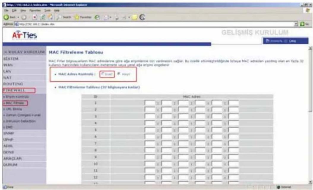 http://10.168.2.1.edu.ina.htm - Microsoft Internet Explorer Back View Top Search Favorites Print Address: http://10.168.2.1.edu.ina.htm GELİŞMİŞ KURULUM MAC Filtreleme Tablosu MAC Filter bilgusayarım MAC adreslanme gürre adıfa erpinieme on verilmessin sağlar. Bu özelile etkimieştendite boleye MAC adresları yazığın olan en fazla 32 küllansı hancısfeli kullanıcların ortamenta veya yerei adıfa eripini engelene • MAC Adres Kontrolisi : • Huyr • MAC Filtreleme Tablosu (32 bilgusayara Kadır) ID MAC Adres 1 2 2 2 4 4 4 2 3 3 3 4 4 4 3 4 4 4 4 4 4 4 5 5 5 5 5 5 5 6 6 6 6 6 6 6 7 7 7 7 7 7 7 8 8 8 8 8 8 8 9 9 9 9 9 9 9 10 10 10 10 10 10 10 11 11 11 11 11 11 11 12 12 12 12 12 12 12 13 13 13 13 13 13 Name