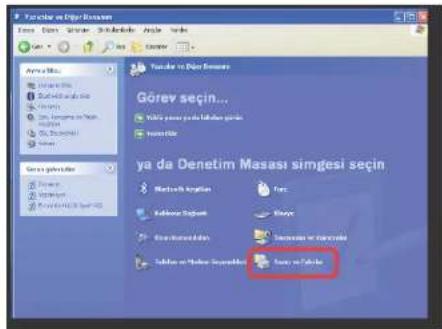 Yarla ve Dörse Konsan Görev seçin... Ya da Denetim Masası simgesi seçin Yarla ve Dörse Konsan Yarla ve Dörse Konsan Ya da Denetim Masası simgesi seçin