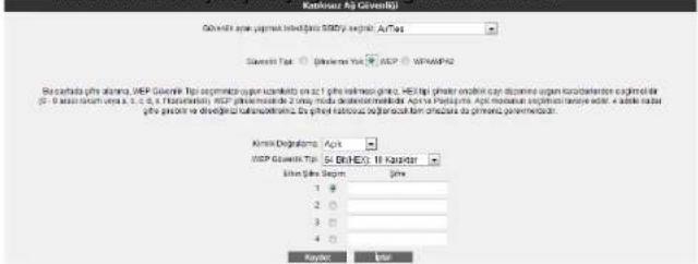 AirTies Air 5650 - WEP Güvenlik Ayarları - 1