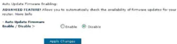 BELKIN F5D7632tu4A - Otomatik Aygıt Yazılımı Güncellemesinin Etkinleştirilmesi/Devre Dışı Bırakılması - 1