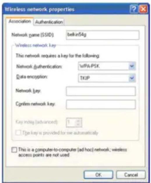 BELKIN F5D7632tu4A - Windows XP Kablosuz Ağ Hizmet Programının WPA-PSK Kullanacak Şekilde Ayarlanması - 2