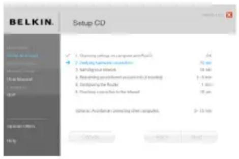 BELKIN F5D7632tu4A - Adım 2: Yönlendiricinin Kurulması – Kurulum Yardımcısı Yazılımının Çalıştırılması - 3