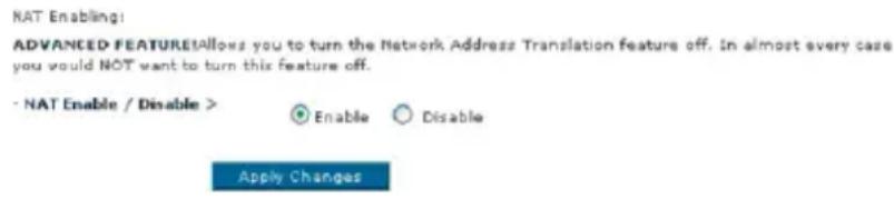BELKIN F5D7632tu4A - Ağ Adres Çevriminin (NAT) Etkinleştirilmesi/Devre Dışı Bırakılması - 1