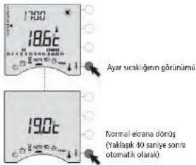 1300 186°C Ayar sıcakının görünümü 190°C Normal eirana döngs (Yaklaşık 40 tanıye sonra otomatik olarak)