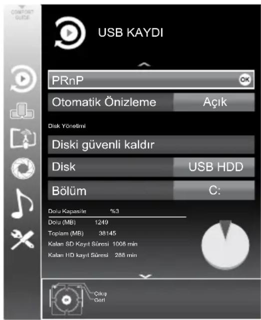 Arçelik A32-LEG-5B - USB Kayıt ayarları - 1