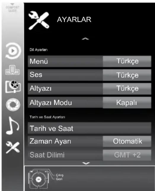 Arçelik A32-LEG-5B - Ayarlar menüsü ayarları - 1