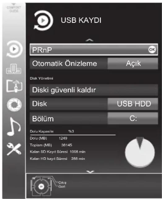 Arçelik A32-LEG-5W - USB Kayıt ayarları - 1