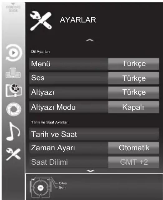 Arçelik A32-LEG-5W - Ayarlar menüsü ayarları - 1
