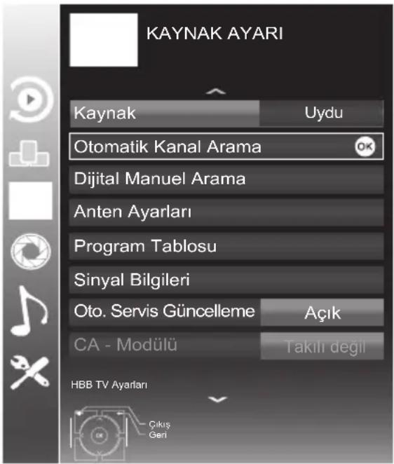 Arçelik A32-LEP-6WV - Analog kanalların otomatik olarak ayarlanması - 1