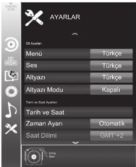 Arçelik A40-LEG-6B - Ayarlar menüsü ayarları - 1